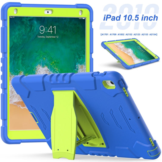 3-Layer Protection Screen Frame + PC + Silicone Shockproof Combination Case with Holder For iPad Pro 10.5 (2019) / (2017)(Blue+Lime) - iPad Pro 10.5 inch Cases by buy2fix | Online Shopping UK | buy2fix