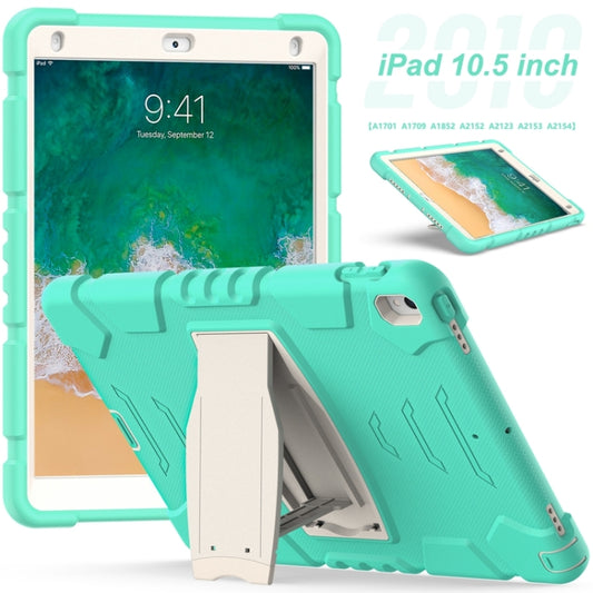 3-Layer Protection Screen Frame + PC + Silicone Shockproof Combination Case with Holder For iPad Pro 10.5 (2019) / (2017)(Mint Green) - iPad Pro 10.5 inch Cases by buy2fix | Online Shopping UK | buy2fix
