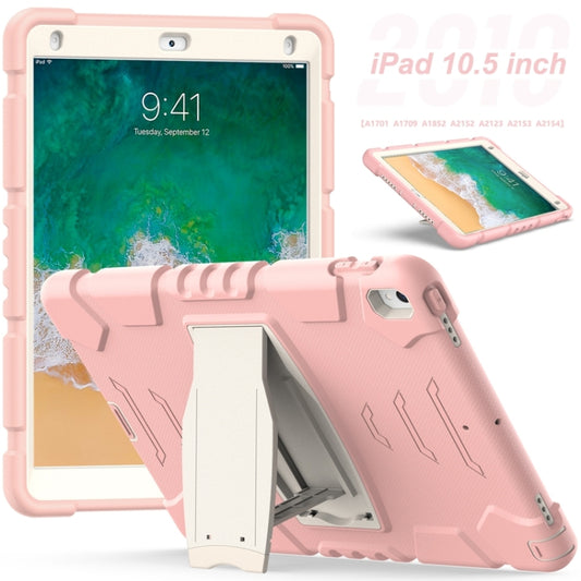 3-Layer Protection Screen Frame + PC + Silicone Shockproof Combination Case with Holder For iPad Pro 10.5 (2019) / (2017)(Cherry Blossoms Pink) - iPad Pro 10.5 inch Cases by buy2fix | Online Shopping UK | buy2fix