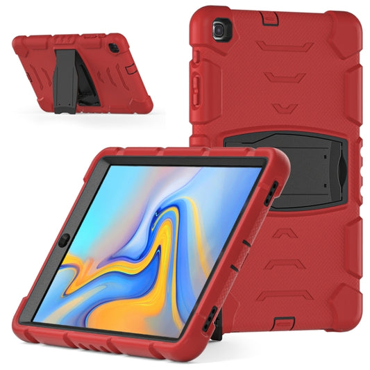 For Samsung Galaxy Tab A 10.1 (2019) T510 3-Layer Protection Screen Frame + PC + Silicone Shockproof Combination Case with Holder(Red+Black) - Tab A 10.1 (2019) T510 / T515 by buy2fix | Online Shopping UK | buy2fix