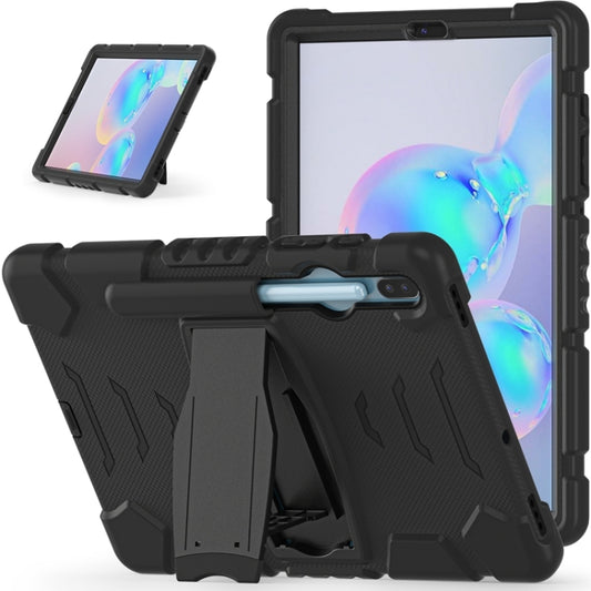 For Samsung Galaxy Tab S6 T860 3-Layer Protection Screen Frame + PC + Silicone Shockproof Combination Case with Holder(Black+Black) - Other Galaxy Tab PC by buy2fix | Online Shopping UK | buy2fix