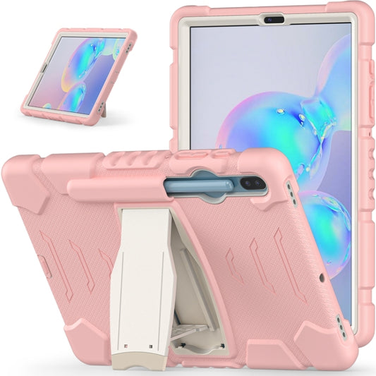 For Samsung Galaxy Tab S6 T860 3-Layer Protection Screen Frame + PC + Silicone Shockproof Combination Case with Holder(Cherry Blossoms Pink) - Other Galaxy Tab PC by buy2fix | Online Shopping UK | buy2fix