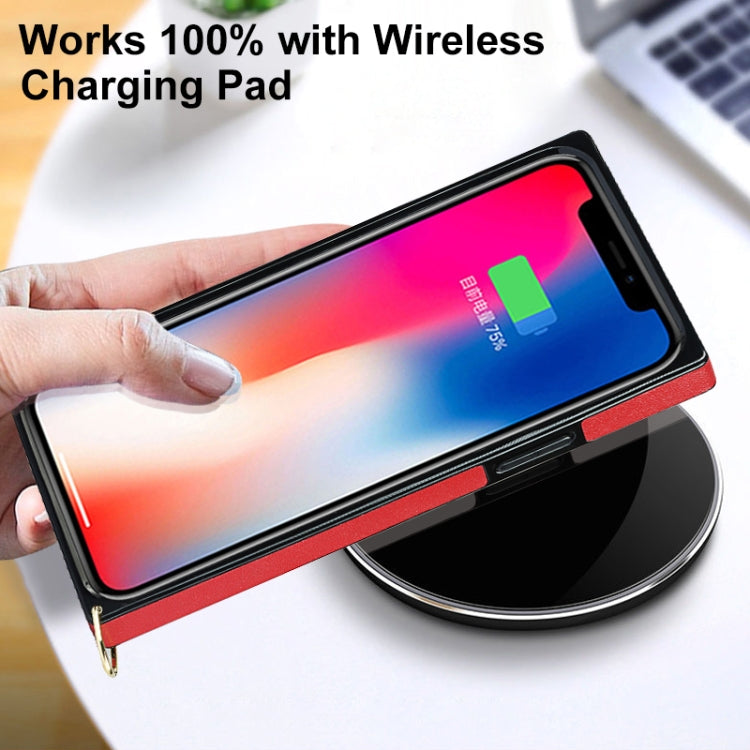 For iPhone 11 Pro Max Elegant Rhombic Pattern Microfiber Leather +TPU Shockproof Case with Crossbody Strap Chain (Red) - iPhone 11 Pro Max Cases by buy2fix | Online Shopping UK | buy2fix