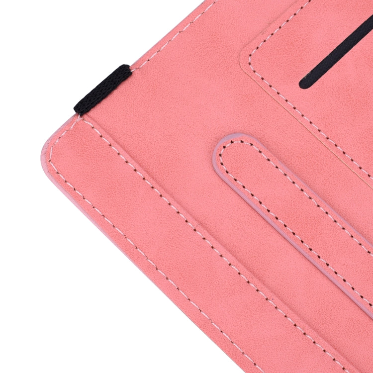 For iPad 10.2 2021 / 2020 / 2019 Calf Pattern Double Folding Design Embossed Leather Case with Holder & Card Slots & Pen Slot & Elastic Band(Pink) - iPad 10.2 Cases by buy2fix | Online Shopping UK | buy2fix