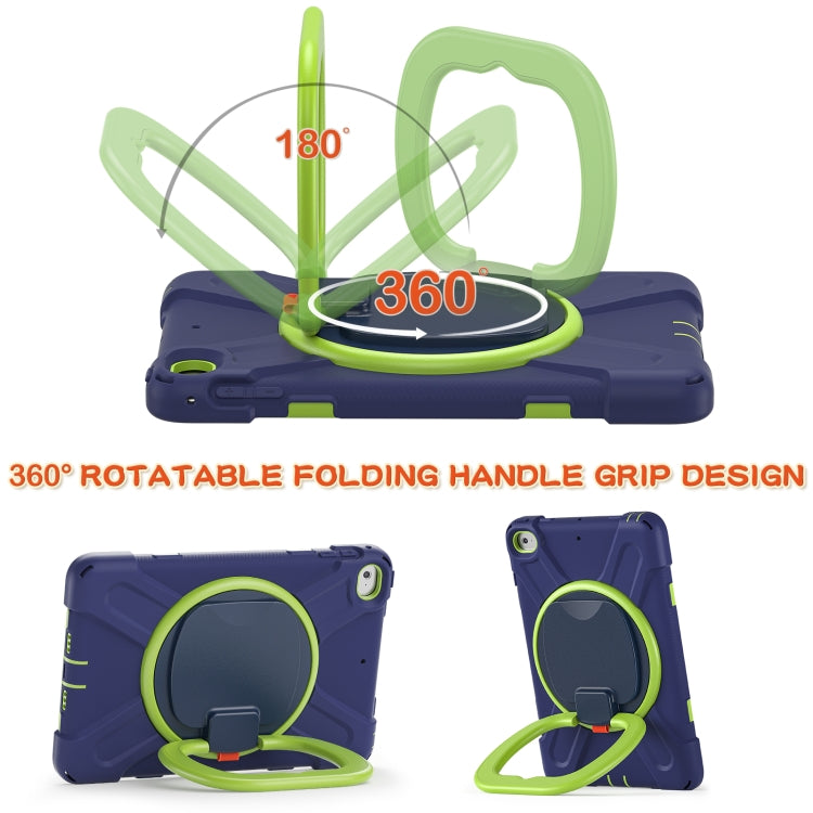 Silicone + PC Protective Case with Holder & Shoulder Strap For iPad mini 5 / 4(Navy Blue+Yellow Green) - iPad mini (2019) / mini 5 Cases by buy2fix | Online Shopping UK | buy2fix
