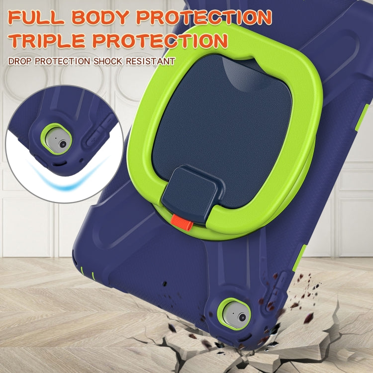 Silicone + PC Protective Case with Holder & Shoulder Strap For iPad mini 5 / 4(Navy Blue+Yellow Green) - iPad mini (2019) / mini 5 Cases by buy2fix | Online Shopping UK | buy2fix