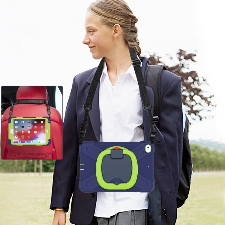 Silicone + PC Protective Case with Holder & Shoulder Strap For iPad mini 5 / 4(Navy Blue+Yellow Green) - iPad mini (2019) / mini 5 Cases by buy2fix | Online Shopping UK | buy2fix