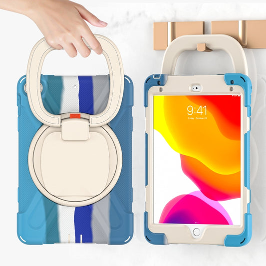 Silicone + PC Protective Case with Holder & Shoulder Strap For iPad mini 5 / 4(Rainbow Blue) - iPad mini (2019) / mini 5 Cases by buy2fix | Online Shopping UK | buy2fix