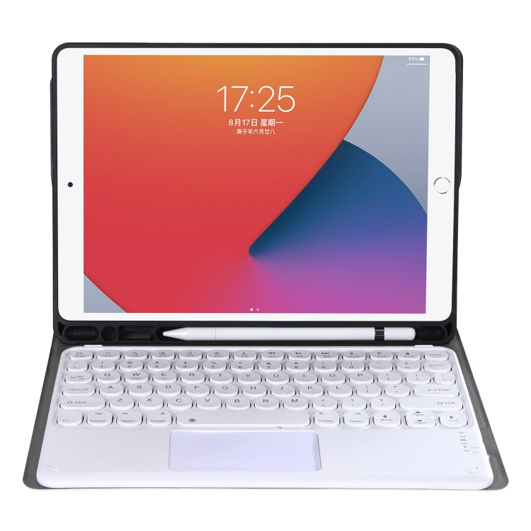 YA11B-A 2021 Detachable Lambskin Texture Round Keycap Bluetooth Keyboard Leather Tablet Case with Touch Control & Pen Slot & Stand For iPad Pro 11 2021 / Air4 / Air5 / Pro 11(Gold) by buy2fix