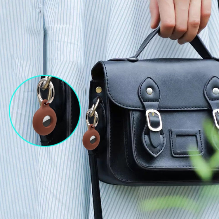 Dual-Side Hollow Anti-scratch Silicone Shockproof Protective Cover Case with Keychain Hook Loop For AirTag(Mint Green) by MOMAX