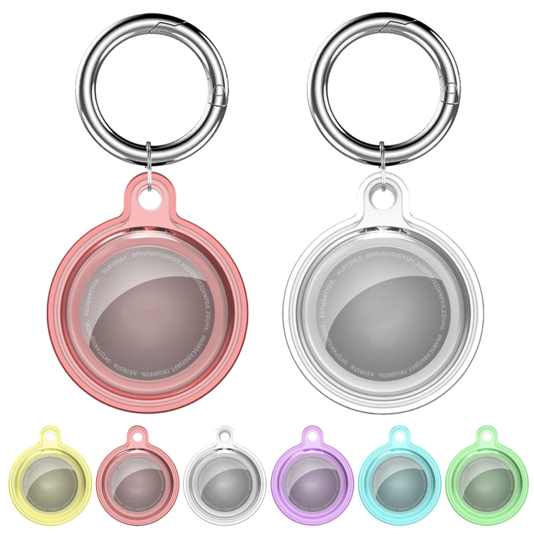 All-inclusive Clear Crystal Shockproof Protective Cover Case with Keychain Hook Loop For AirTag(Yellow) by MOMAX