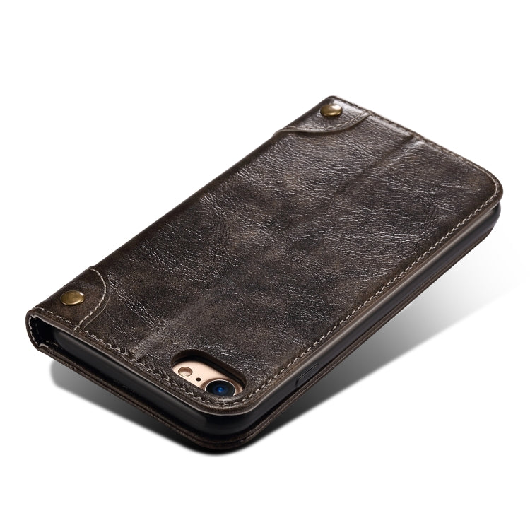 For iPhone SE 2022 / SE 2020 / 8 / 7 Baroque Simple Horizontal Flip Leather Case with Holder & Card Slots & Wallet(Black) - iPhone SE 2022 / 2020 / 8 / 7 Cases by buy2fix | Online Shopping UK | buy2fix