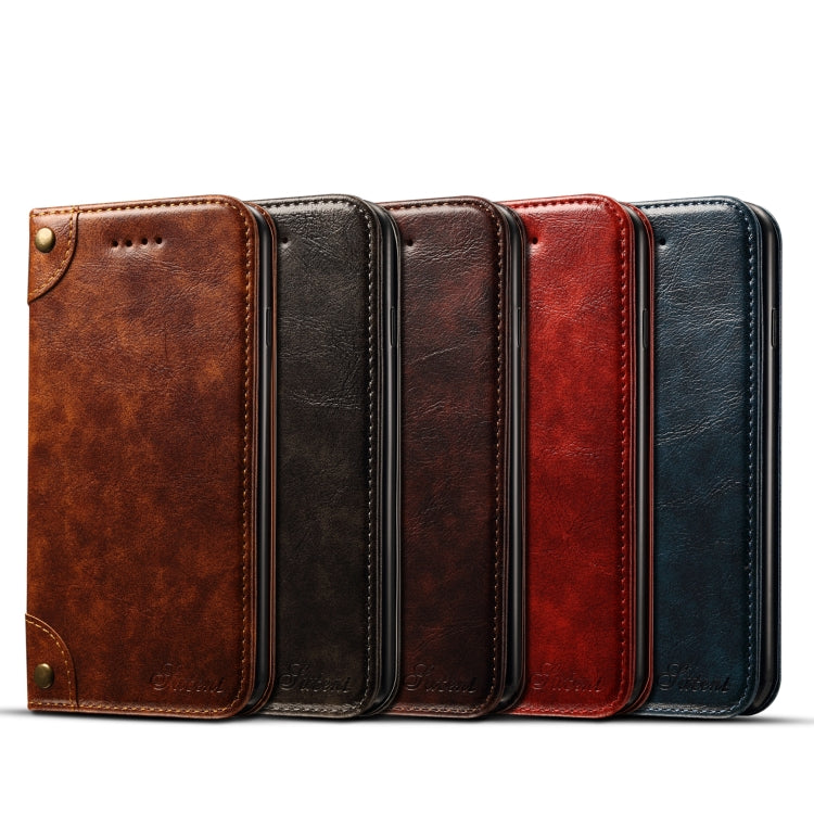 For iPhone SE 2022 / SE 2020 / 8 / 7 Baroque Simple Horizontal Flip Leather Case with Holder & Card Slots & Wallet(Dark Brown) - iPhone SE 2022 / 2020 / 8 / 7 Cases by buy2fix | Online Shopping UK | buy2fix