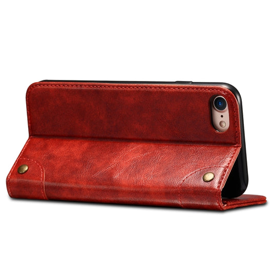 For iPhone SE 2022 / SE 2020 / 8 / 7 Baroque Simple Horizontal Flip Leather Case with Holder & Card Slots & Wallet(Red) - iPhone SE 2022 / 2020 / 8 / 7 Cases by buy2fix | Online Shopping UK | buy2fix