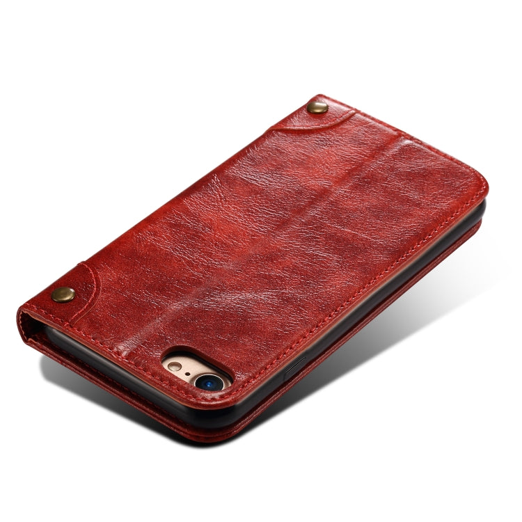 For iPhone SE 2022 / SE 2020 / 8 / 7 Baroque Simple Horizontal Flip Leather Case with Holder & Card Slots & Wallet(Red) - iPhone SE 2022 / 2020 / 8 / 7 Cases by buy2fix | Online Shopping UK | buy2fix