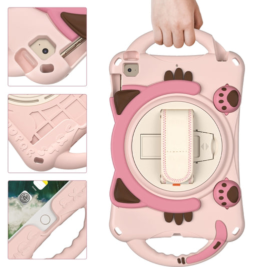 Cute Cat King Kids Shockproof Silicone Tablet Case with Holder & Shoulder Strap & Handle For iPad mini 5 / 4 / 3 / 2 /1(Pink) - iPad mini (2019) / mini 5 Cases by buy2fix | Online Shopping UK | buy2fix
