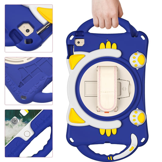 Cute Cat King Kids Shockproof Silicone Tablet Case with Holder & Shoulder Strap & Handle For iPad mini 5 / 4 / 3 / 2 /1(Dark Blue) - iPad mini (2019) / mini 5 Cases by buy2fix | Online Shopping UK | buy2fix