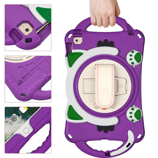 Cute Cat King Kids Shockproof Silicone Tablet Case with Holder & Shoulder Strap & Handle For iPad mini 5 / 4 / 3 / 2 /1(Purple) - iPad mini (2019) / mini 5 Cases by buy2fix | Online Shopping UK | buy2fix