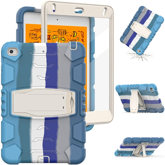 3-Layer Protection Screen Frame + PC + Silicone Shockproof Combination Case with Holder For iPad mini 5 / 4(Colorful Blue) - iPad mini (2019) / mini 5 Cases by buy2fix | Online Shopping UK | buy2fix