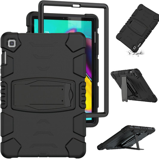 3-Layer Protection Screen Frame + PC + Silicone Shockproof Combination Case with Holder For Samsung Galaxy Tab S5e T720(Black) - Tab S5E 10.5 T720 / T725 by buy2fix | Online Shopping UK | buy2fix