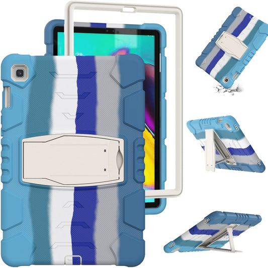 3-Layer Protection Screen Frame + PC + Silicone Shockproof Combination Case with Holder For Samsung Galaxy Tab S5e T720(Colorful Blue) - Tab S5E 10.5 T720 / T725 by buy2fix | Online Shopping UK | buy2fix