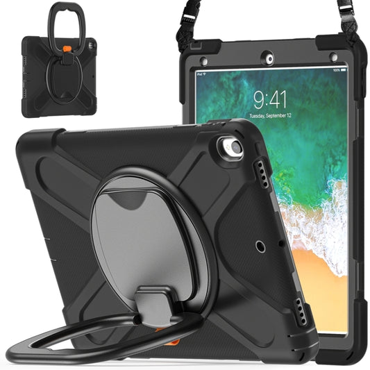 For iPad Pro 10.5 2017 / Air 10.5 2019 Silicone + PC Protective Case with Holder & Shoulder Strap(Black+Black) - iPad Air (2019) Cases by buy2fix | Online Shopping UK | buy2fix