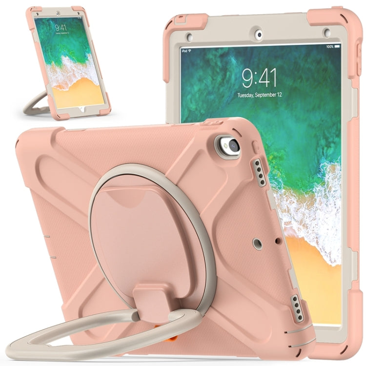 For iPad Pro 10.5 2017 / Air 10.5 2019 Silicone + PC Protective Case with Holder & Shoulder Strap(Rose Gold) - iPad Air (2019) Cases by buy2fix | Online Shopping UK | buy2fix