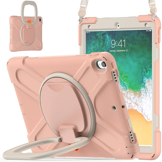 For iPad Pro 10.5 2017 / Air 10.5 2019 Silicone + PC Protective Case with Holder & Shoulder Strap(Rose Gold) - iPad Air (2019) Cases by buy2fix | Online Shopping UK | buy2fix