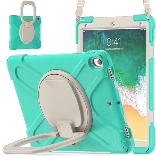 For iPad Pro 10.5 2017 / Air 10.5 2019 Silicone + PC Protective Case with Holder & Shoulder Strap(Mint Green) - iPad Air (2019) Cases by buy2fix | Online Shopping UK | buy2fix