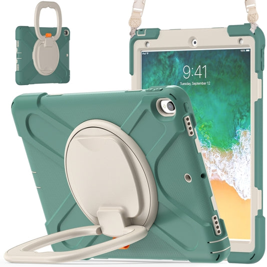 For iPad Pro 10.5 2017 / Air 10.5 2019 Silicone + PC Protective Case with Holder & Shoulder Strap(Emerald Green) - iPad Air (2019) Cases by buy2fix | Online Shopping UK | buy2fix