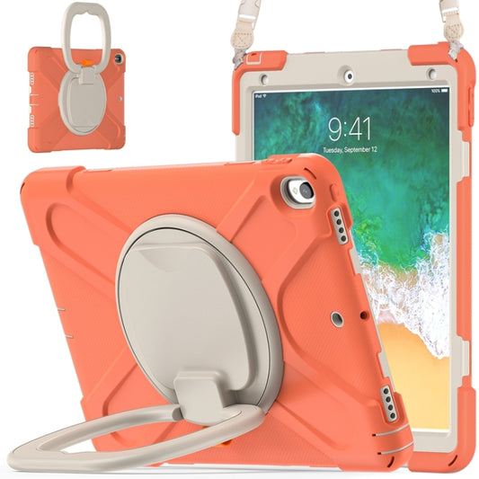 For iPad Pro 10.5 2017 / Air 10.5 2019 Silicone + PC Protective Case with Holder & Shoulder Strap(Living Coral) - iPad Air (2019) Cases by buy2fix | Online Shopping UK | buy2fix