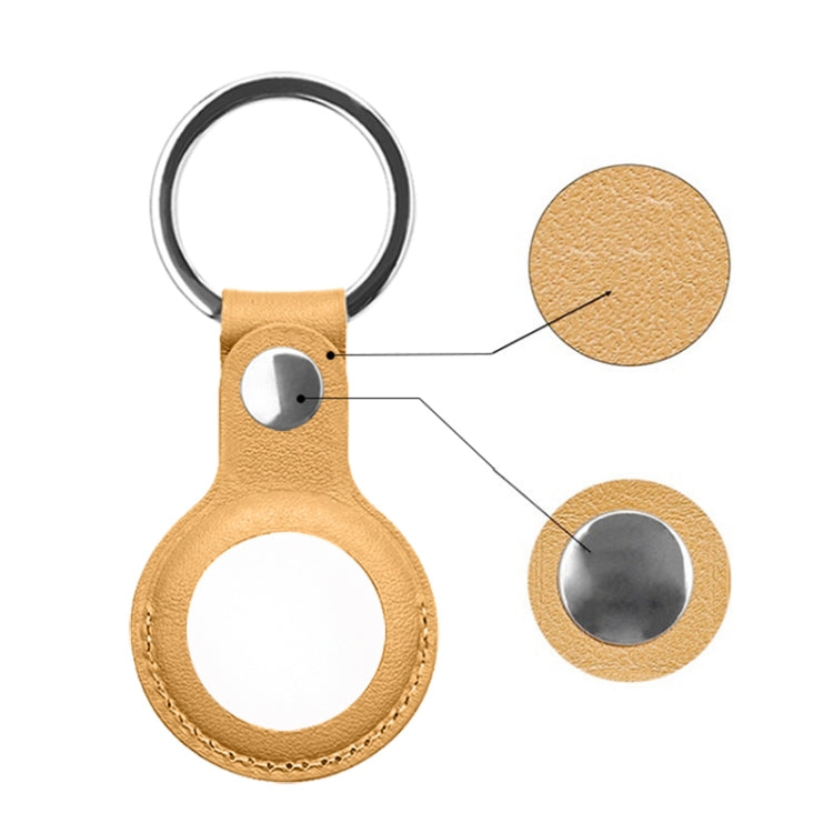 Mutural PU Leather Protective Case with Key Ring for AirTag(Red) - by Mutural | Online Shopping UK | buy2fix