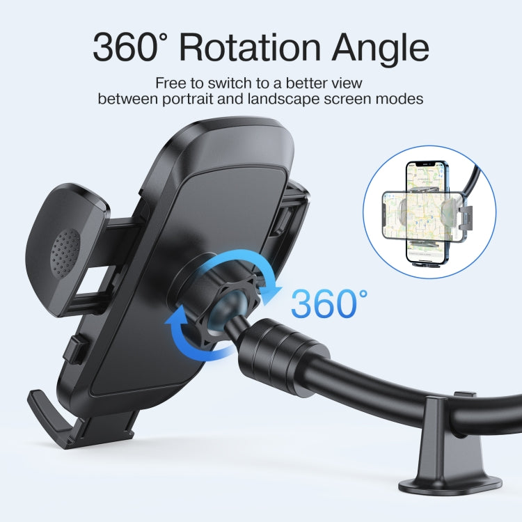 JOYROOM JR-ZS259 360 Degree Rotation Mechanical Car Holder, Style: Long Arm Sucker(Black) - Universal Car Holders by JOYROOM | Online Shopping UK | buy2fix