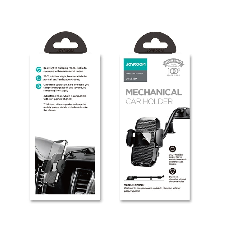 JOYROOM JR-ZS259 360 Degree Rotation Mechanical Car Holder, Style: Long Arm Sucker(Black) - Universal Car Holders by JOYROOM | Online Shopping UK | buy2fix