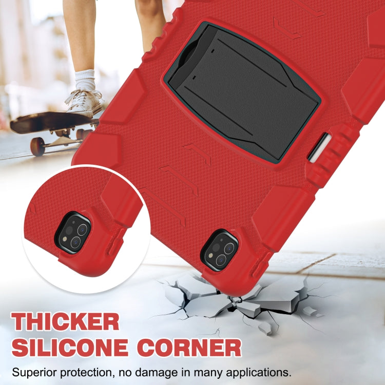 For iPad Pro 12.9 2022 / 2021 3-Layer Protection Screen Frame + PC + Silicone Shockproof Combination Tablet Case with Holder(Red+Black) - iPad Pro 12.9 (2022/2021) Cases by buy2fix | Online Shopping UK | buy2fix