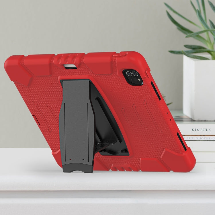 For iPad Pro 12.9 2022 / 2021 3-Layer Protection Screen Frame + PC + Silicone Shockproof Combination Tablet Case with Holder(Red+Black) - iPad Pro 12.9 (2022/2021) Cases by buy2fix | Online Shopping UK | buy2fix