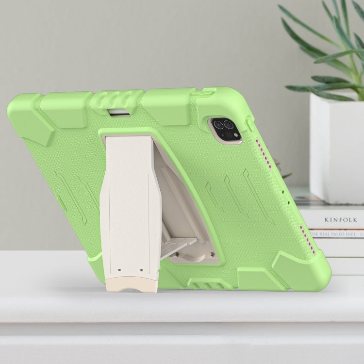 For iPad Pro 12.9 2022 / 2021 3-Layer Protection Screen Frame + PC + Silicone Shockproof Combination Tablet Case with Holder(Matcha Green) - iPad Pro 12.9 (2022/2021) Cases by buy2fix | Online Shopping UK | buy2fix