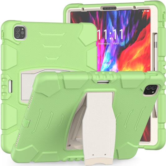 For iPad Pro 12.9 2020 3-Layer Protection Screen Frame + PC + Silicone Shockproof Combination Tablet Case with Holder(Matcha Green) - iPad Pro 12.9 (2020) Cases by buy2fix | Online Shopping UK | buy2fix