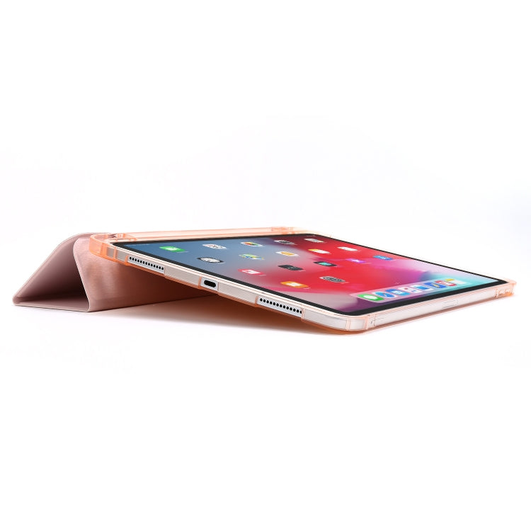 For iPad Pro 12.9 2022 / 2021 Multi-folding Horizontal Flip PU Leather + Shockproof Airbag TPU Tablet Case with Holder & Pen Slot & Wake-up / Sleep Function(Gold) - iPad Pro 12.9 (2022/2021) Cases by buy2fix | Online Shopping UK | buy2fix