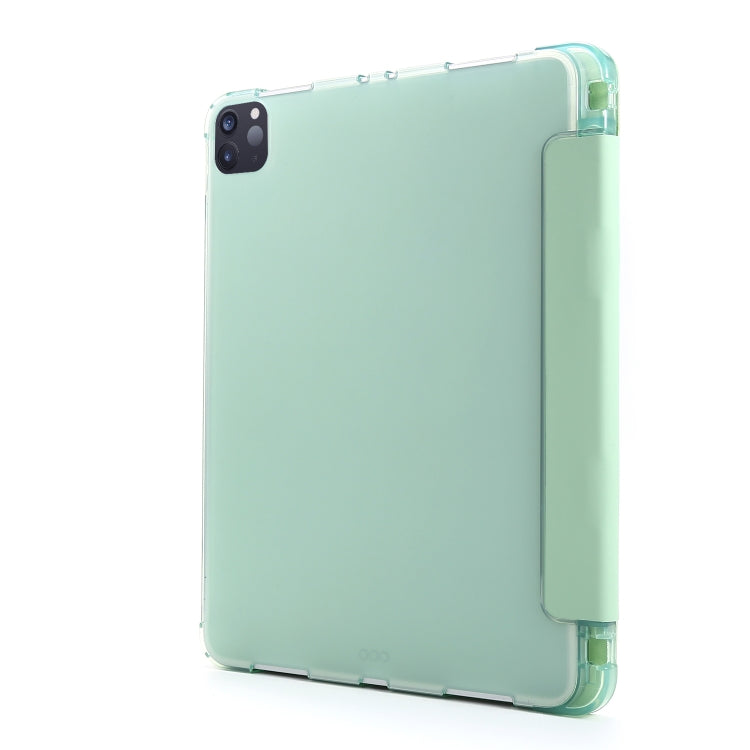 For iPad Pro 12.9 2022 / 2021 Multi-folding Horizontal Flip PU Leather + Shockproof Airbag TPU Tablet Case with Holder & Pen Slot & Wake-up / Sleep Function(Green) - iPad Pro 12.9 (2022/2021) Cases by buy2fix | Online Shopping UK | buy2fix