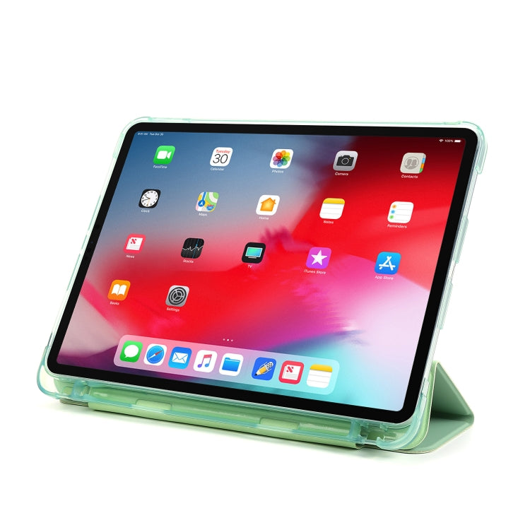 For iPad Pro 12.9 2022 / 2021 Multi-folding Horizontal Flip PU Leather + Shockproof Airbag TPU Tablet Case with Holder & Pen Slot & Wake-up / Sleep Function(Green) - iPad Pro 12.9 (2022/2021) Cases by buy2fix | Online Shopping UK | buy2fix
