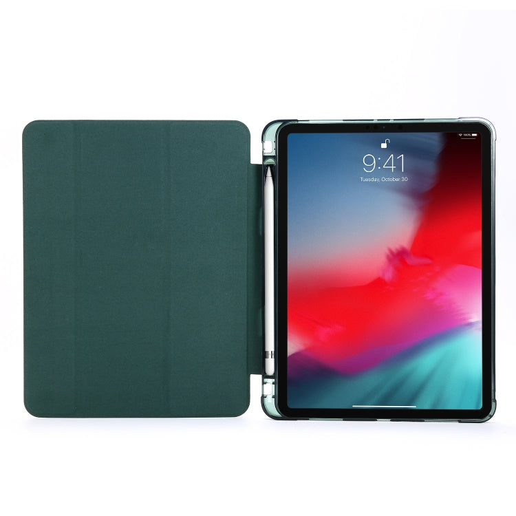 For iPad Pro 12.9 2022 / 2021 Multi-folding Horizontal Flip PU Leather + Shockproof Airbag TPU Tablet Case with Holder & Pen Slot & Wake-up / Sleep Function(Green) - iPad Pro 12.9 (2022/2021) Cases by buy2fix | Online Shopping UK | buy2fix