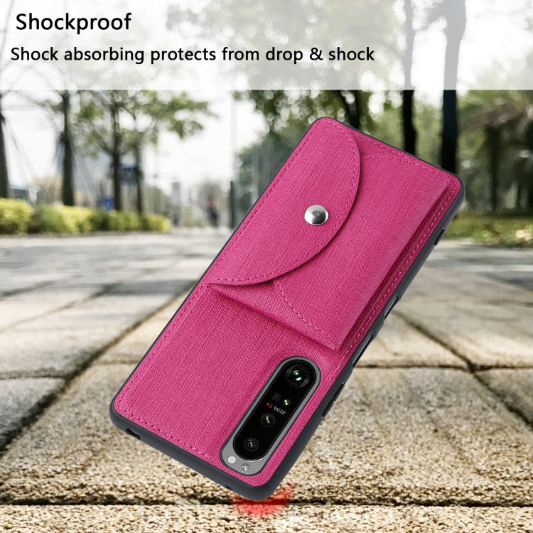 For Sony Xperia 1 III ViLi T Series TPU + PU Woven Fabric Magnetic Protective Case with Wallet(Rose Red) - Sony Cases by ViLi | Online Shopping UK | buy2fix