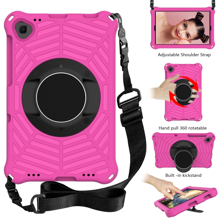 For Lenovo M10 Plus TB-X606F Spider King EVA Protective Case with Adjustable Shoulder Strap & Holder(Rose Red) - Lenovo by buy2fix | Online Shopping UK | buy2fix