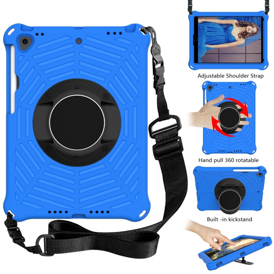 For iPad 10.2 2021 / 2020 / 2019 Spider King EVA Protective Case with Adjustable Shoulder Strap & Holder & Pen Slot(Blue) - iPad 10.2 Cases by buy2fix | Online Shopping UK | buy2fix
