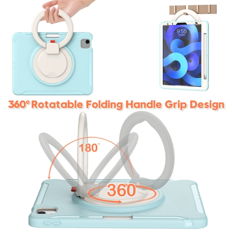 Shockproof TPU + PC Tablet Case with 360 Degree Rotation Grip Holder & Pen Slot For iPad Air 4 10.9 / Pro 11 2022 / 2021 / 2020 / 2018(Ice Crystal Blue) - iPad Pro 11 (2022/2021) Cases by buy2fix | Online Shopping UK | buy2fix