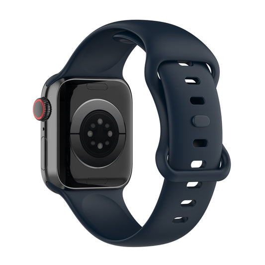 Large Size Silicone Watch Band For Apple Watch Series Series 9&8&7 41mm / SE 3&SE 2&6&SE&5&4 40mm / 3&2&1 38mm(Dark Blue) by buy2fix