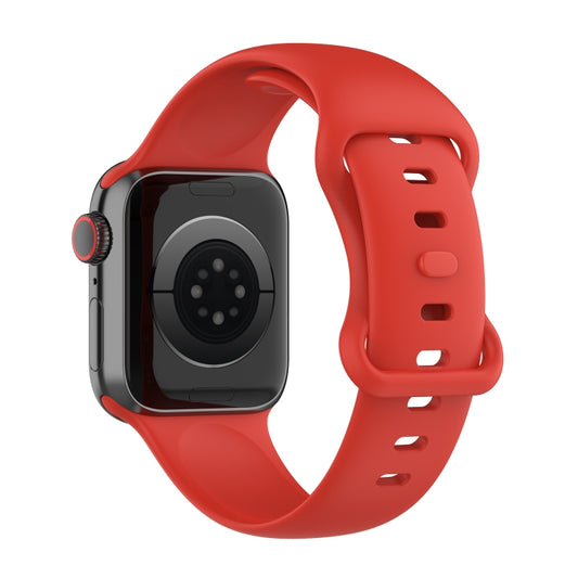 Small Size Silicone Watch Band For Apple Watch Ultra 49mm& Ultra 2 49mm / Series 9&8&7 45mm / SE 3&SE 2&6&SE&5&4 44mm / 3&2&1 42mm(Red) by buy2fix