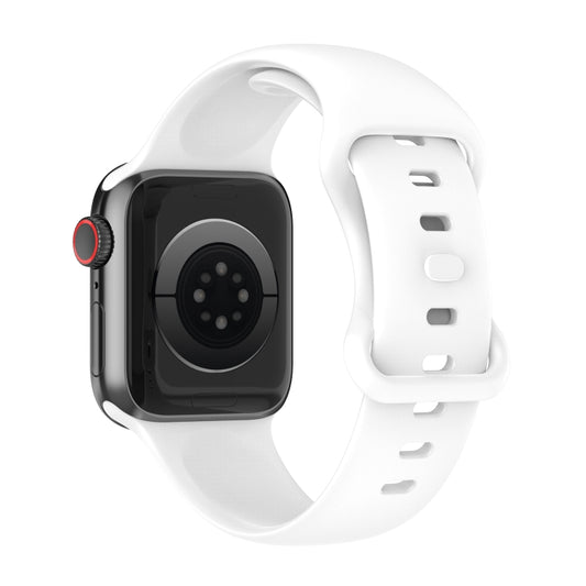 Small Size Silicone Watch Band For Apple Watch Series 9&8&7 41mm / SE 3&SE 2&6&SE&5&4 40mm / 3&2&1 38mm(White) by buy2fix