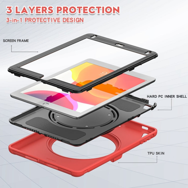 Shockproof TPU + PC Protective Case with 360 Degree Rotation Foldable Handle Grip Holder & Pen Slot For iPad 9.7 2018 / 2017 / Air 2 / Pro 9.7(Red) - iPad 9.7 (2018) & (2017) Cases by buy2fix | Online Shopping UK | buy2fix
